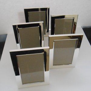 Silver  Plated  Picture-Photo Frames 5 " x 7" : Set of 5 : Vintage 1990's